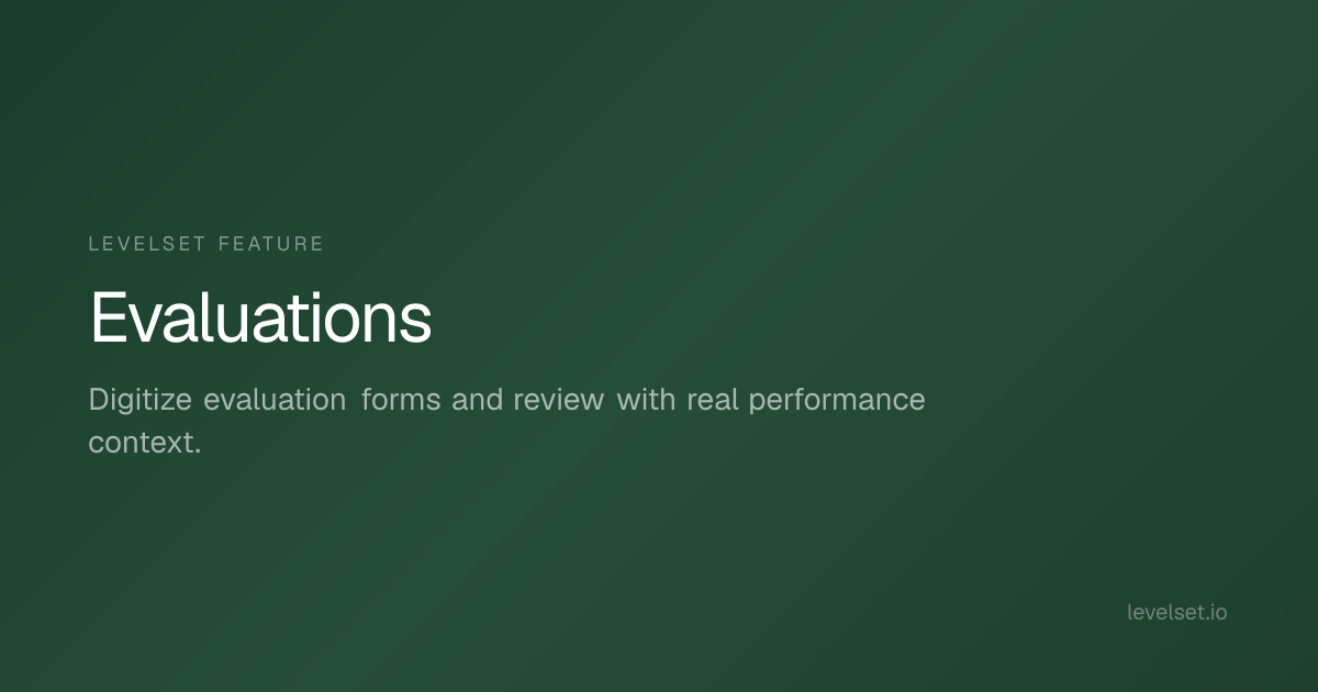 Evaluations | Levelset